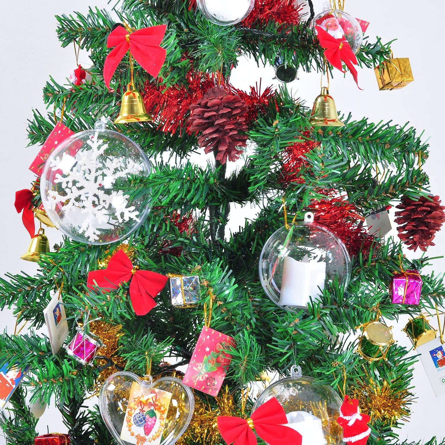KENAST Clear Fillable Ornaments Ball 6pcs 100mm DIY Decor