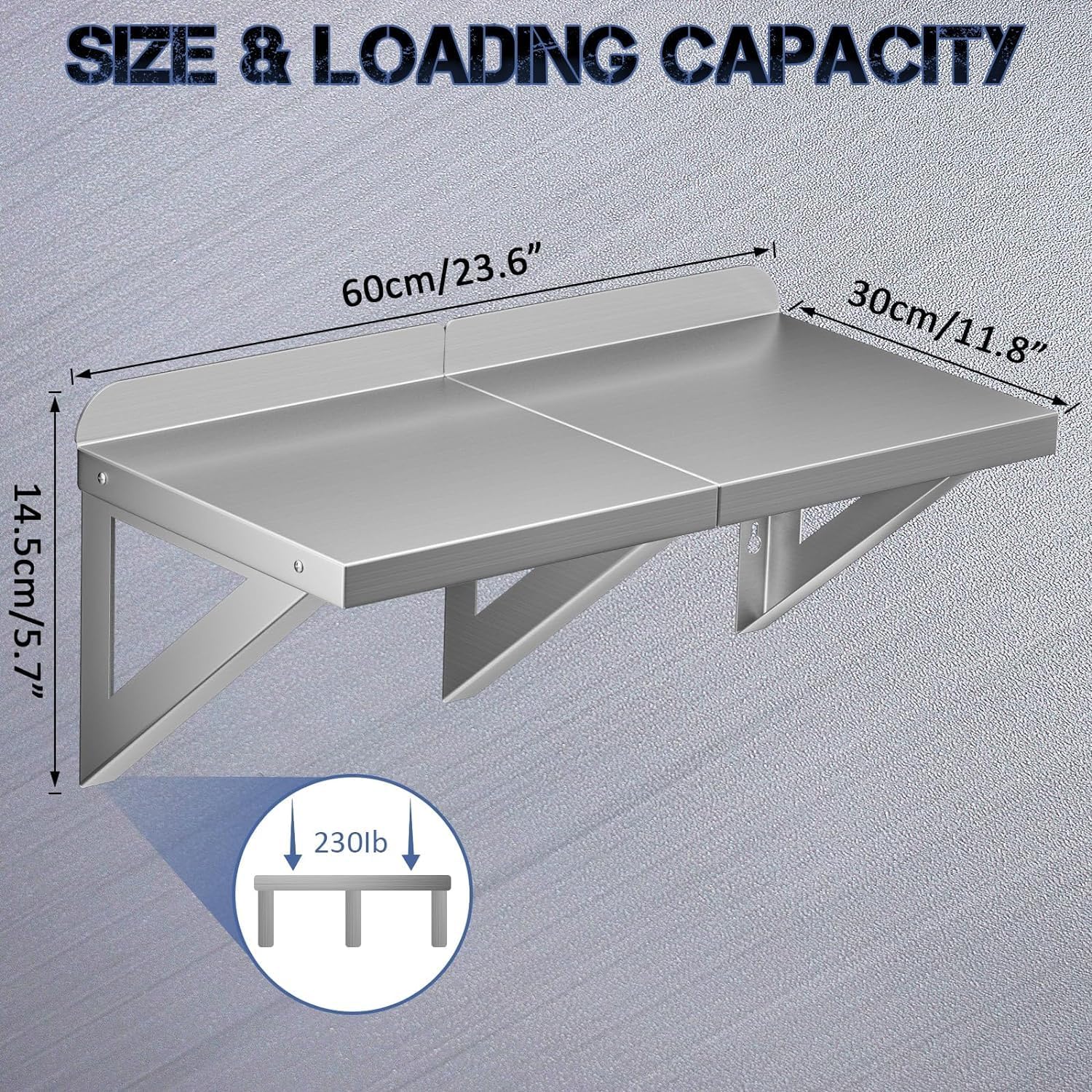 DUDSOEHO Stainless Steel Floating Shelf 12x24 Inches