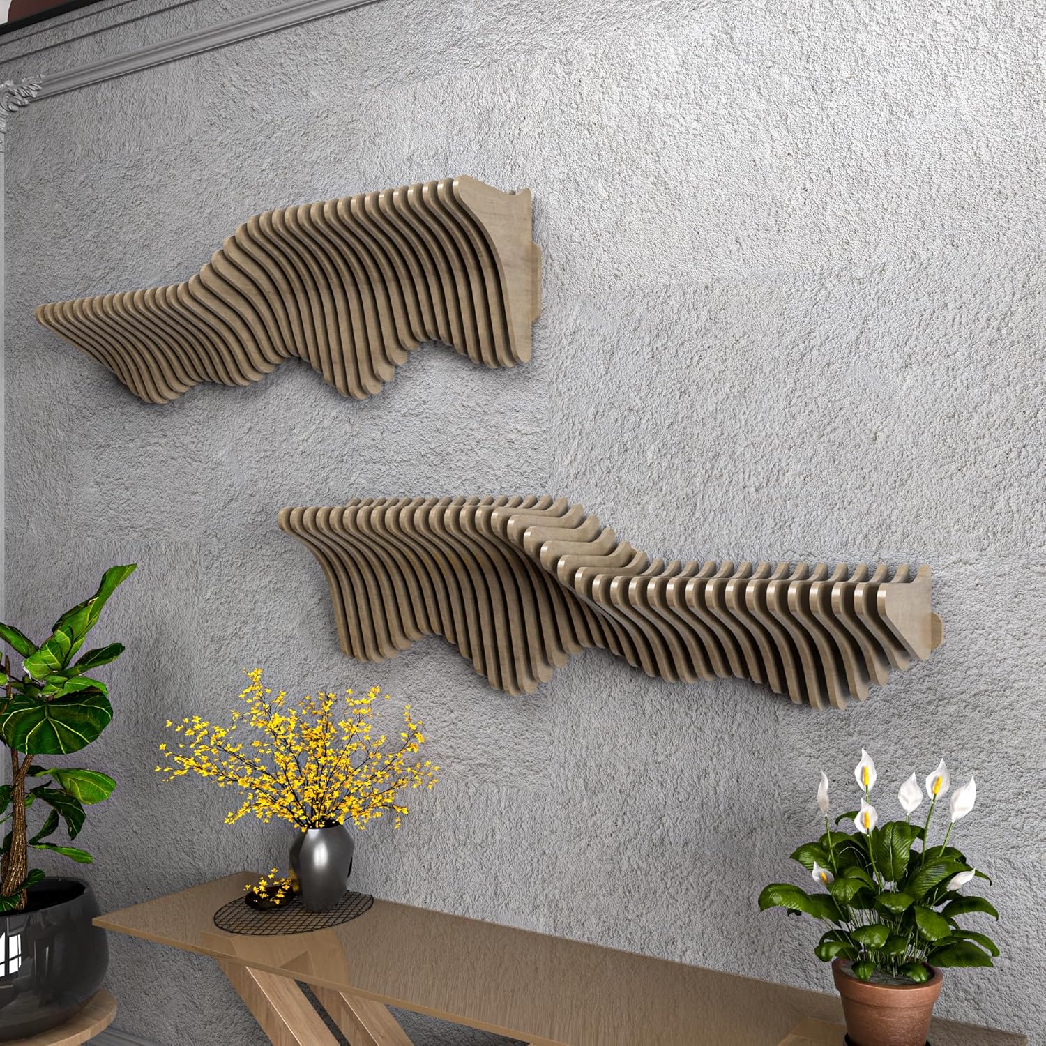 Batamex Parametric 36 Inch Floating Shelf TV Unit