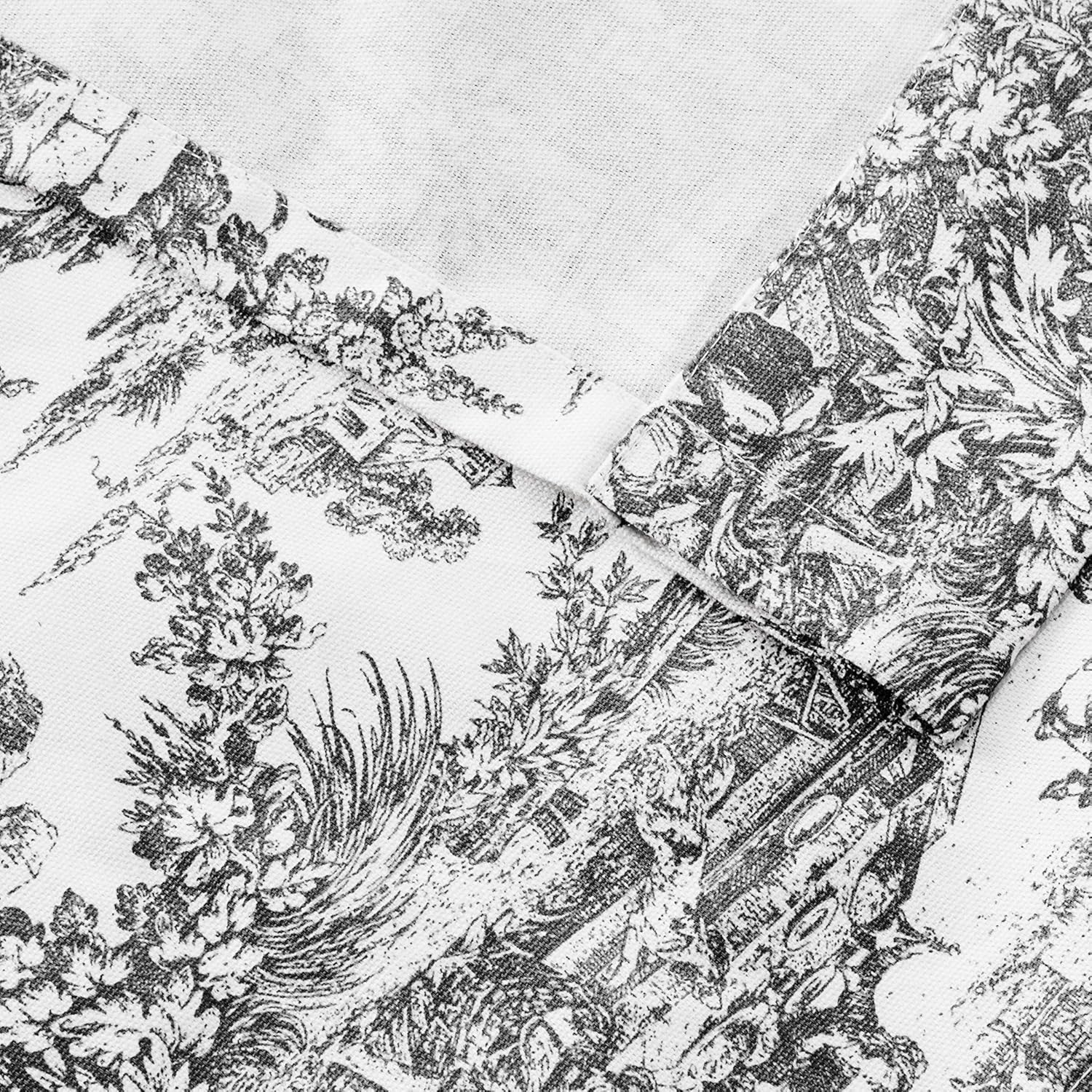 Victoria Park Toile Tie-Up Valence Curtain Black