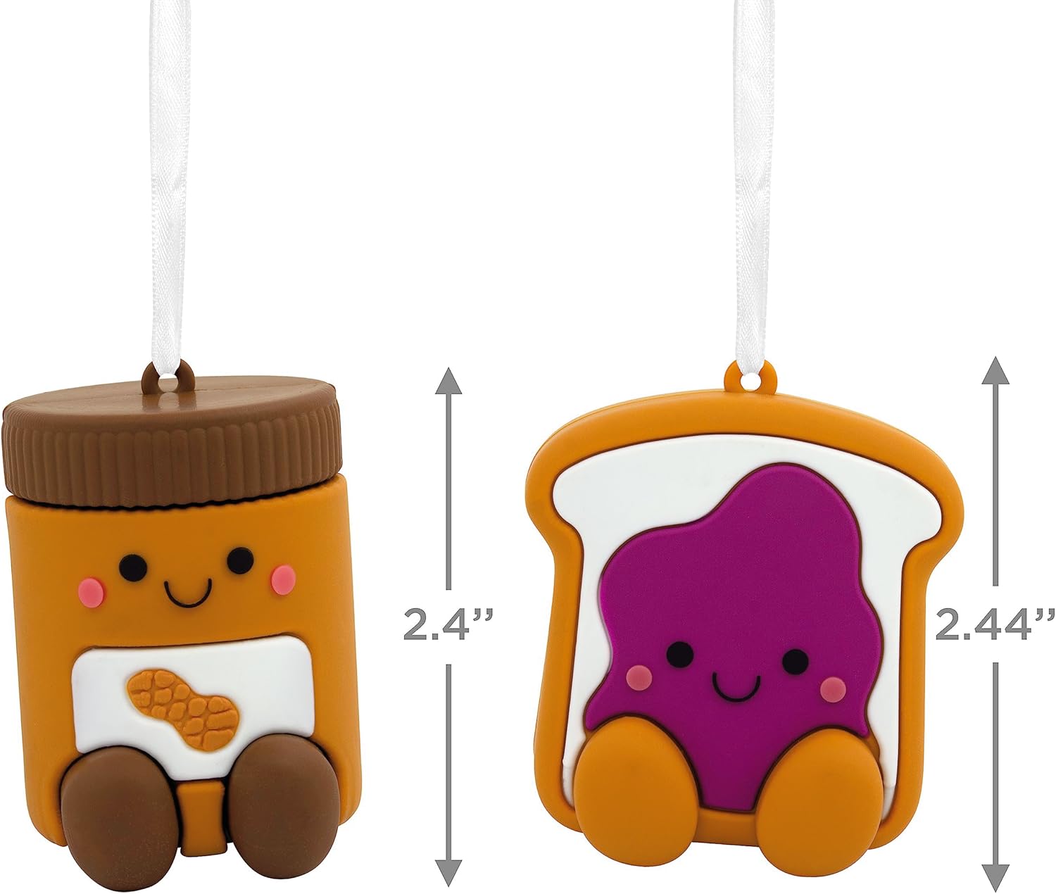 Hallmark Better Together Peanut Butter Jelly Magnetic Christmas Ornaments Set of 2
