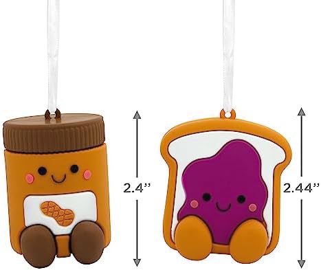 Hallmark Better Together Peanut Butter Jelly Magnetic Christmas Ornaments Set of 2